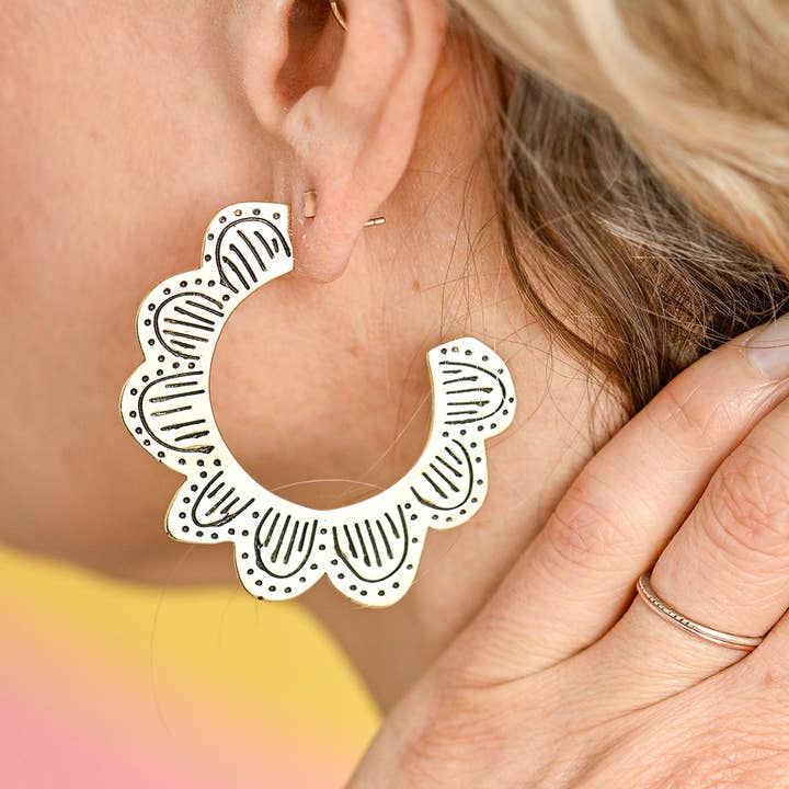 Handker Bandanas - Wholesale Dangle Earrings - Monica Brass Earrings 3