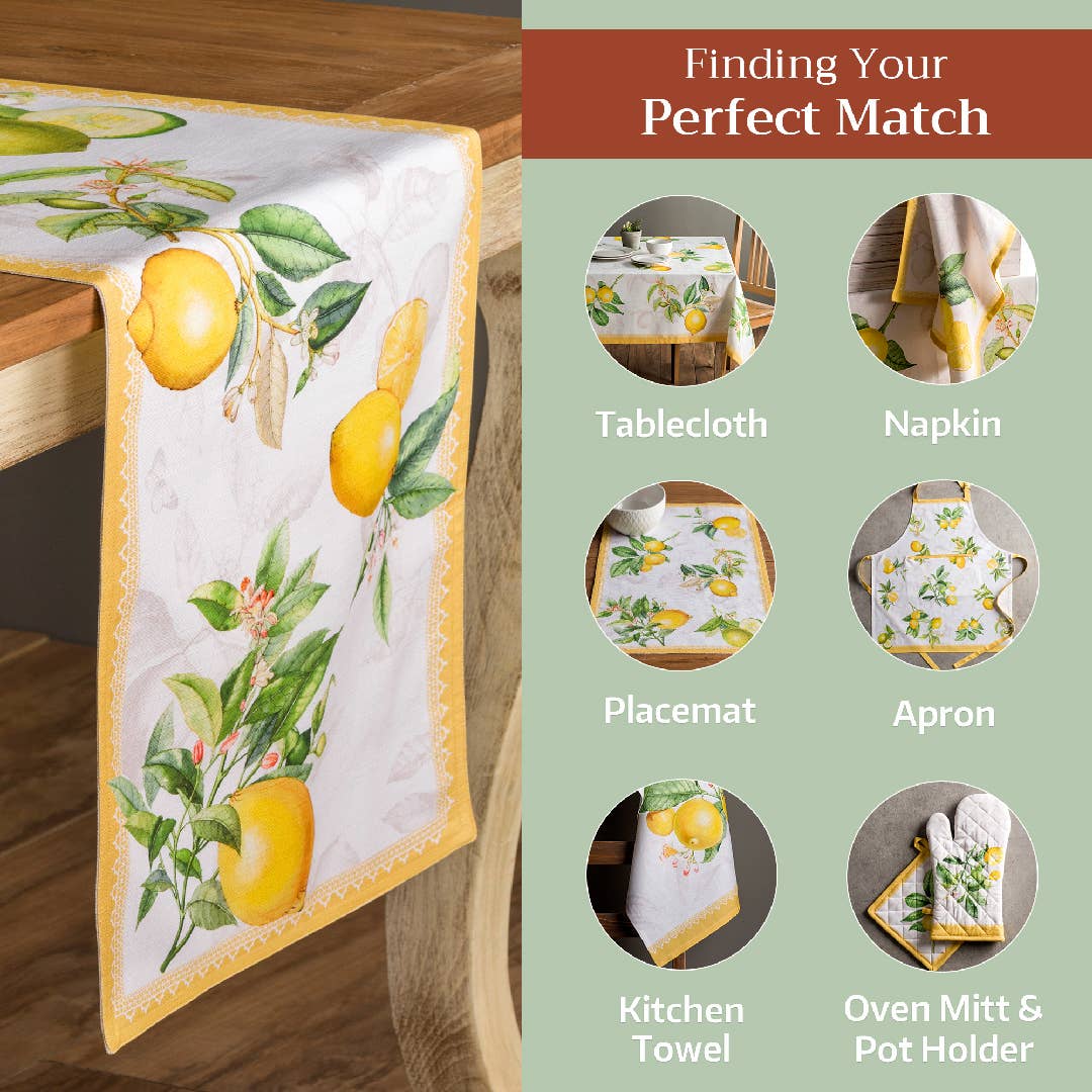 Maison d'Hermine - Design in Every Thread - Wholesale Table Runner - Table Runner 100% Cotton - Double Layer - Limoncello5