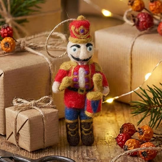 Felt So Good - Wholesale Ornament - Handmade Felt Nutcracker Ned Hanging Decoration0