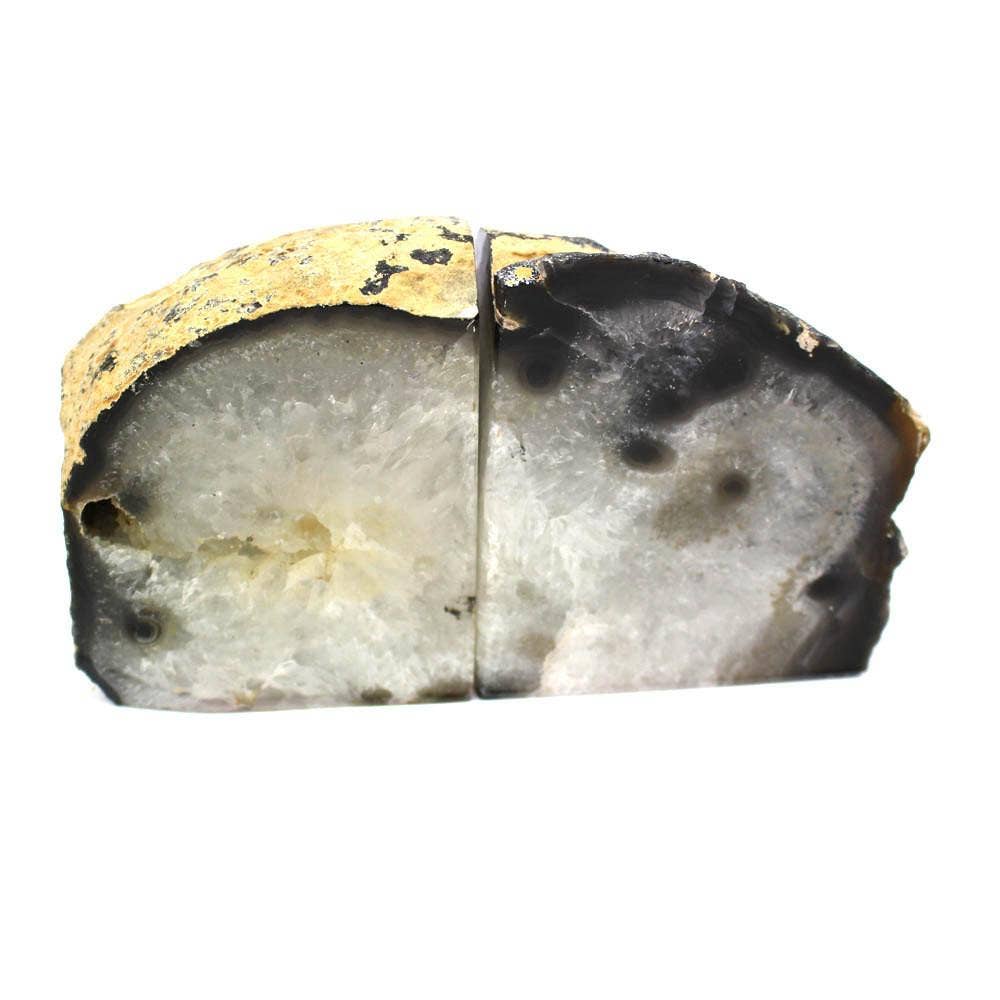 Rock Paradise - Wholesale Bookend - Black Agate Geode Crystal Stone Bookend Pair 3-6 lb7