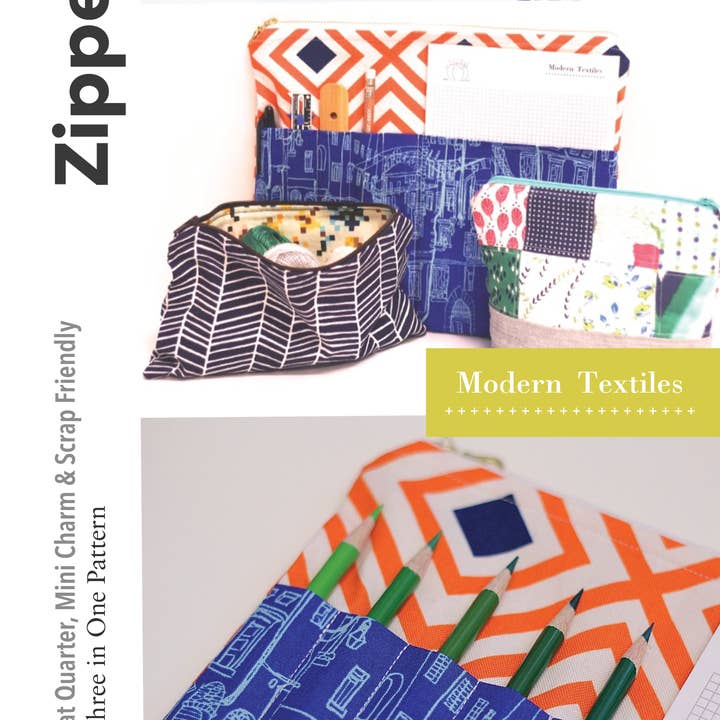 Zipper Pouch Paper Pattern for wholesale by Modern Textiles