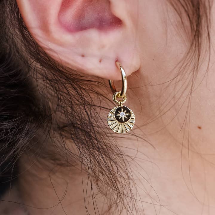 Lumi + Sol - Wholesale Huggie Earrings - Lumi North Charm Huggie Earring1