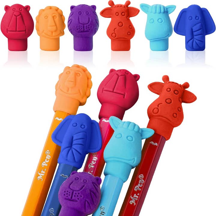 Dyreviskelædere til blyant, 60-pak, viskelæder til blyantspidser, farverige for engroshandel hos Mr. Pen