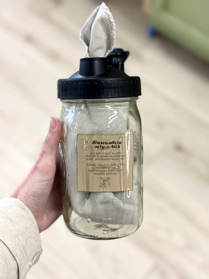 Kit de lingettes réutilisables - Pot quart avec couvercle pour la vente par Purpose & Planet