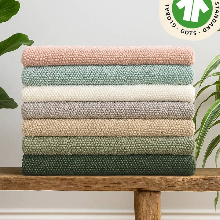 Tapis de bain en coton biologique Loop - Durable et réversible pour la vente par Misona