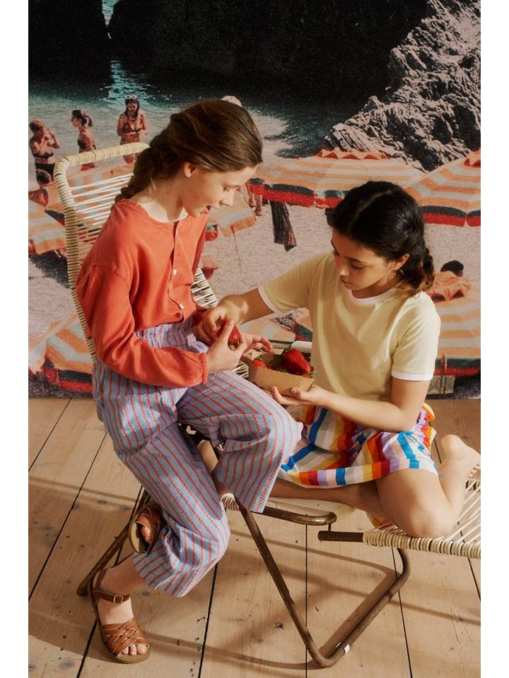 LOVE kidswear – T-shirt - Crianças por atacado – Blusa Ella em tencel vermelho ferrugem para crianças5