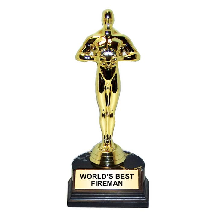 AAHS Enterprises - Wholesale Decorative Figurine - Trophy - World's Best Fireman - Gold - (7 inches)