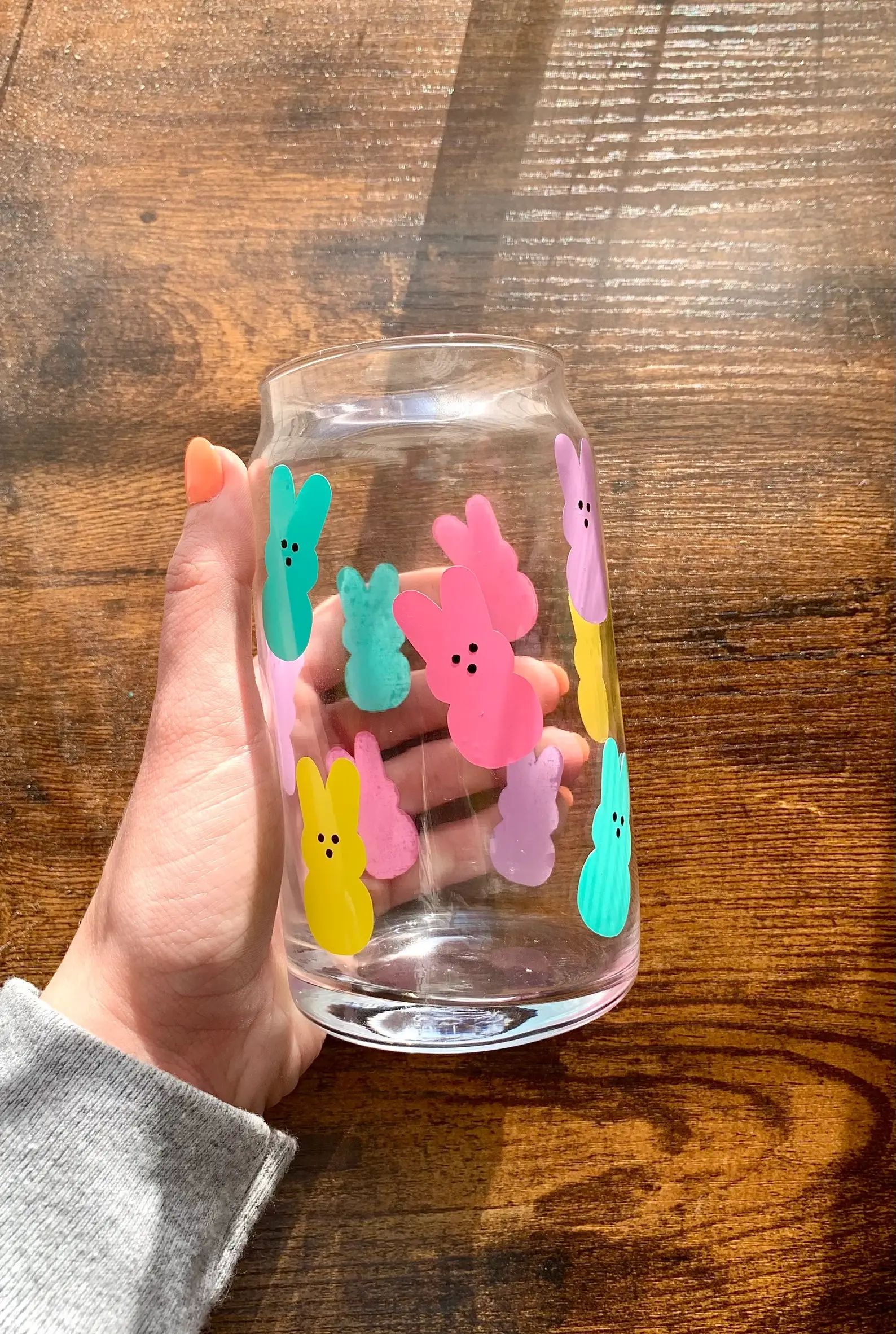 MarieDesignCo - Wholesale Drinking Glass/Cup - Peeps glass mug, Easter coffee mug, peeps coffee cup, cups6