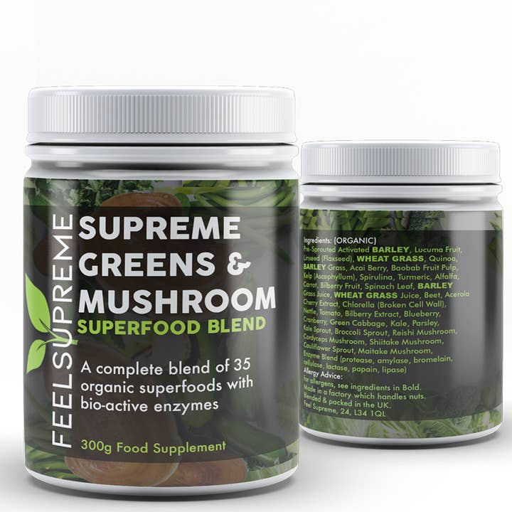 Feel Supreme – wholesale Protein/superfood powder – Supreme Greens and Mushroom Blend | Daily Greens Blend3