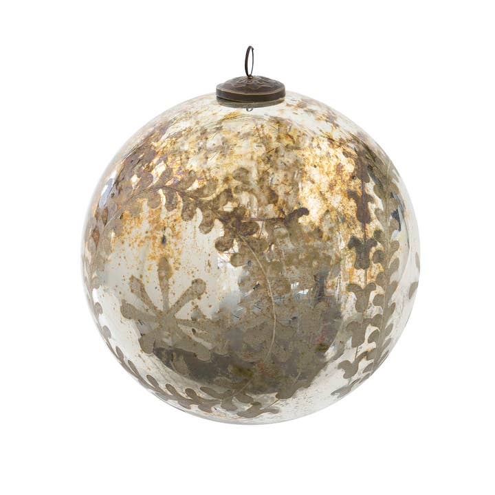 Park Hill Collection - Wholesale Ornament - Chateau Etched Mercury Glass Ball Ornament Large