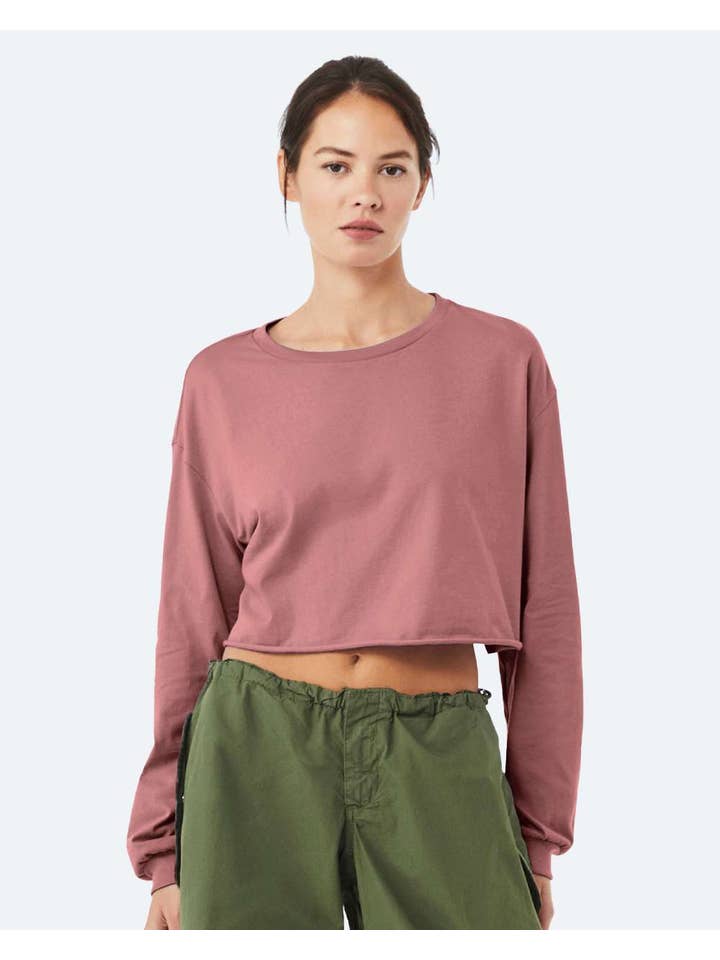 Total Apparel - Wholesale T-Shirt - Women's - Bella Canvas Ladies' Cropped Long-Sleeve Blank T-Shirt 650113