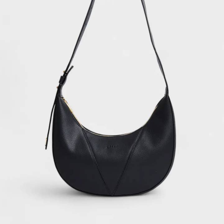 Vegan Bamboo Leather River Hobo Bag – Black, Eco-Friendly for wholesale by Votch