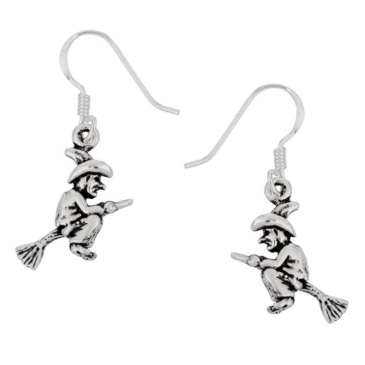 Flying Witch Earrings (USA-DDP) for wholesale by Silver Jewellery Cavern Wholesale