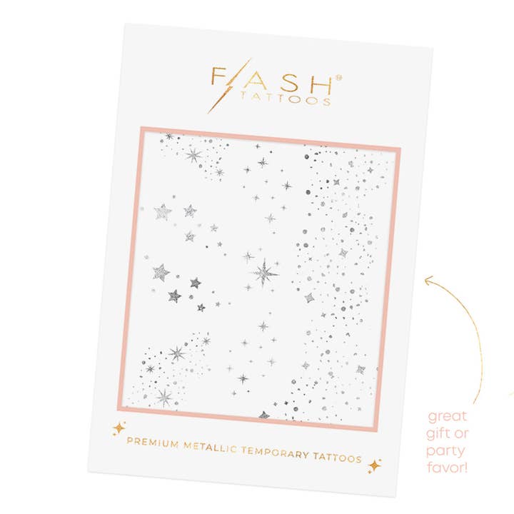 Flash Tattoos – Engroshandel Midlertidig tatovering – FAIRY DUST metallisk sliver ansigt glitter tatoveringspakke5