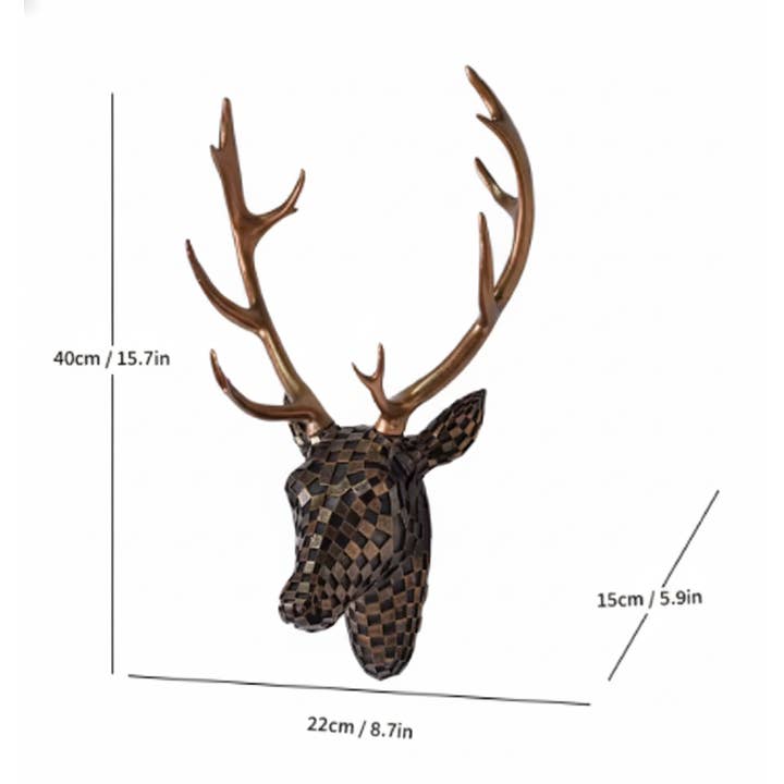Holiday Farm - Wholesale Wall Accent - Modern Mosaic Deer Head Wall Decor – 3D Resin Art6