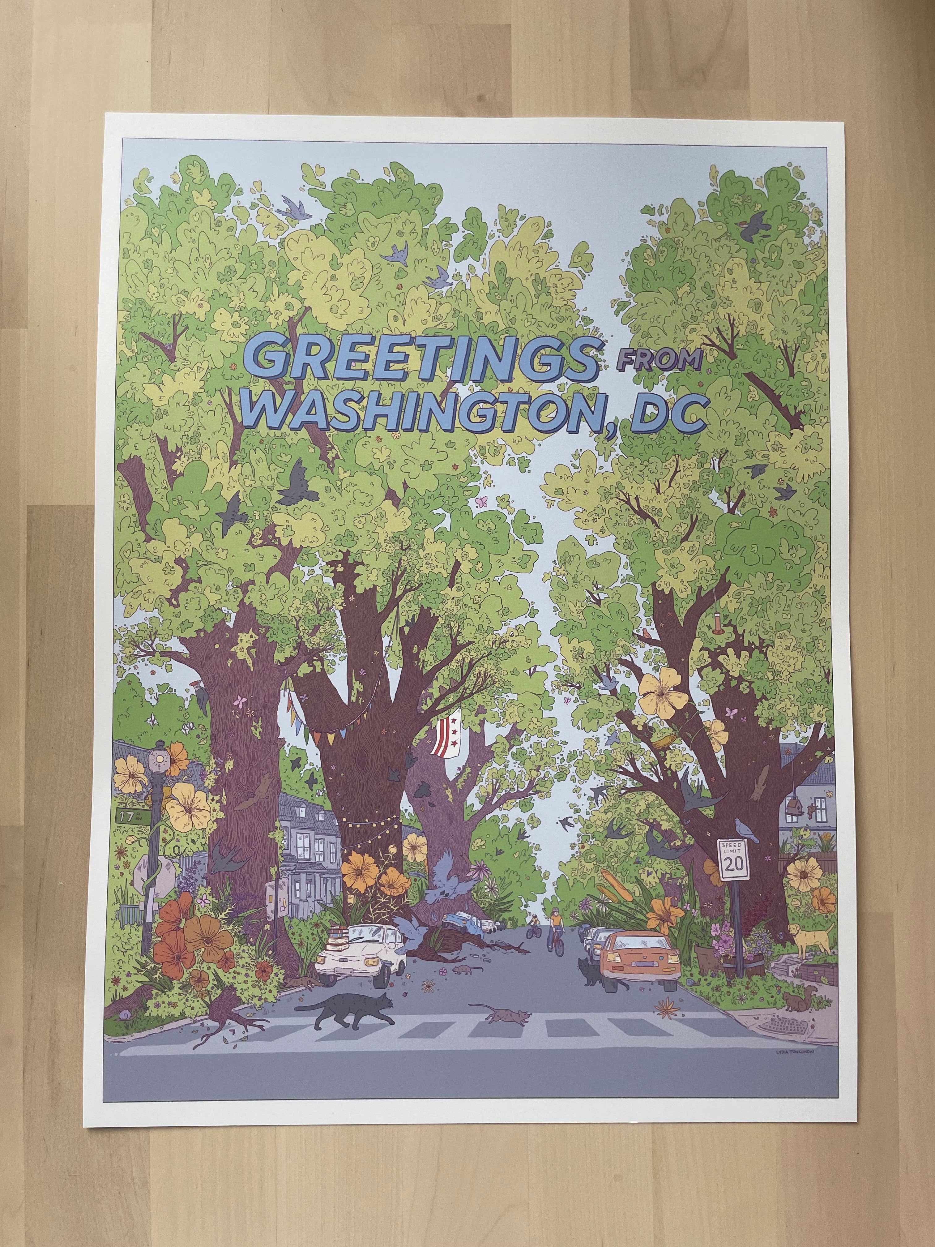 Lydia Tonkonow Art and Design LLC - Wholesale Art Print - Greetings from Washington DC (Neighborhood) - 12x16" Print2