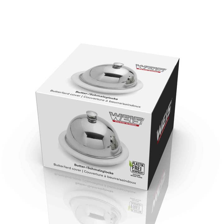 Karl Weis - Wholesale Butter Dish - Butter/grease bell made of stainless steel with porcelain dish1