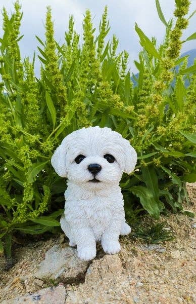 Hi-Line Gift Ltd. - Wholesale Outdoor Ornament/Decor - Maltese Puppy Statue