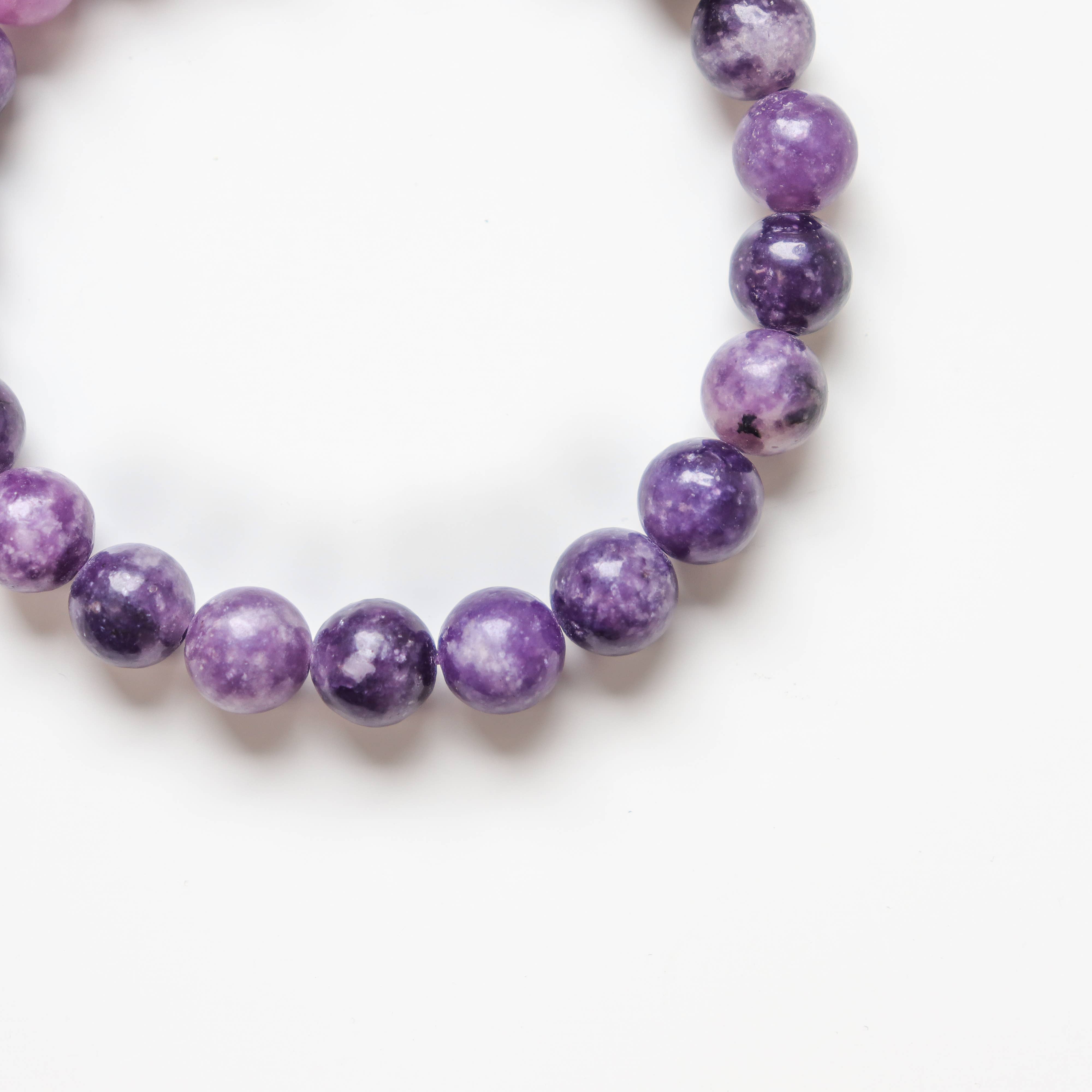 Natures Artifacts Inc - Wholesale Beaded Bracelet - Lepidolite Round Beaded Bracelet 6
