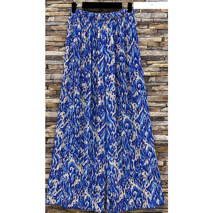 ELPFLB Italian Printed Abstract Blue Summer Pants LOOWIE for wholesale by LOOWIE