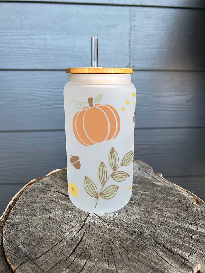 16oz gefrostetes Eiskaffeeglas mit Deckel und Strohhalm für den Großhandel von Lester Lou’s Designs