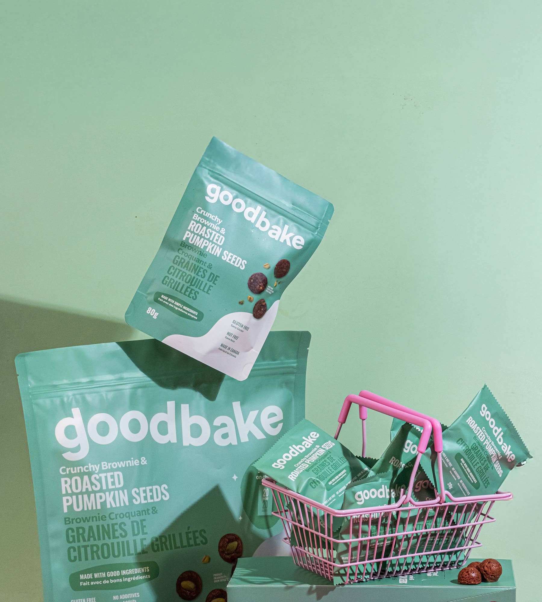 Goodbake - Wholesale Brownie - Roasted Pumpkin Seeds Crunchy Brownie Snack Pack (80gr)3