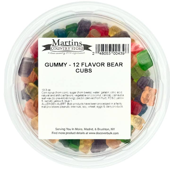 Martin's Country Store LLC - Wholesale Gummy - GUMMY BEAR CUBS-12 FLAVORS 13.3oz3