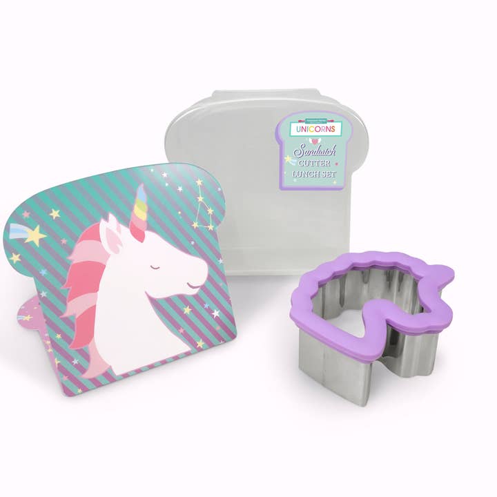 Handstand Kitchen - Wholesale Kitchen Tool/Gadget - Rainbows & Unicorns Sandwich Cutter Lunch Set