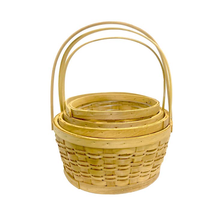 Jacobson - Wholesale Basket - Woodchip Basket Set/4 with Movable Handles