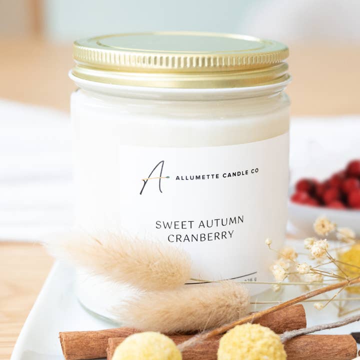Fall Soy Candle, Autumn Cranberry for wholesale by Allumette Candle