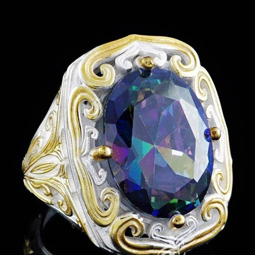 Mystischer Topas Ring aus Weißgold für den Großhandel von Ephesus Jewelry