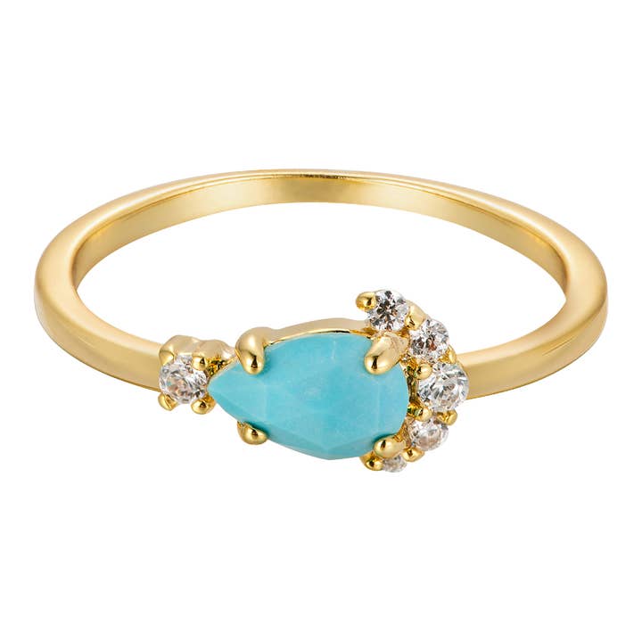 Daydreamer turkos ring med cubic zirconia-accenter för wholesale av Heilo Jewelry