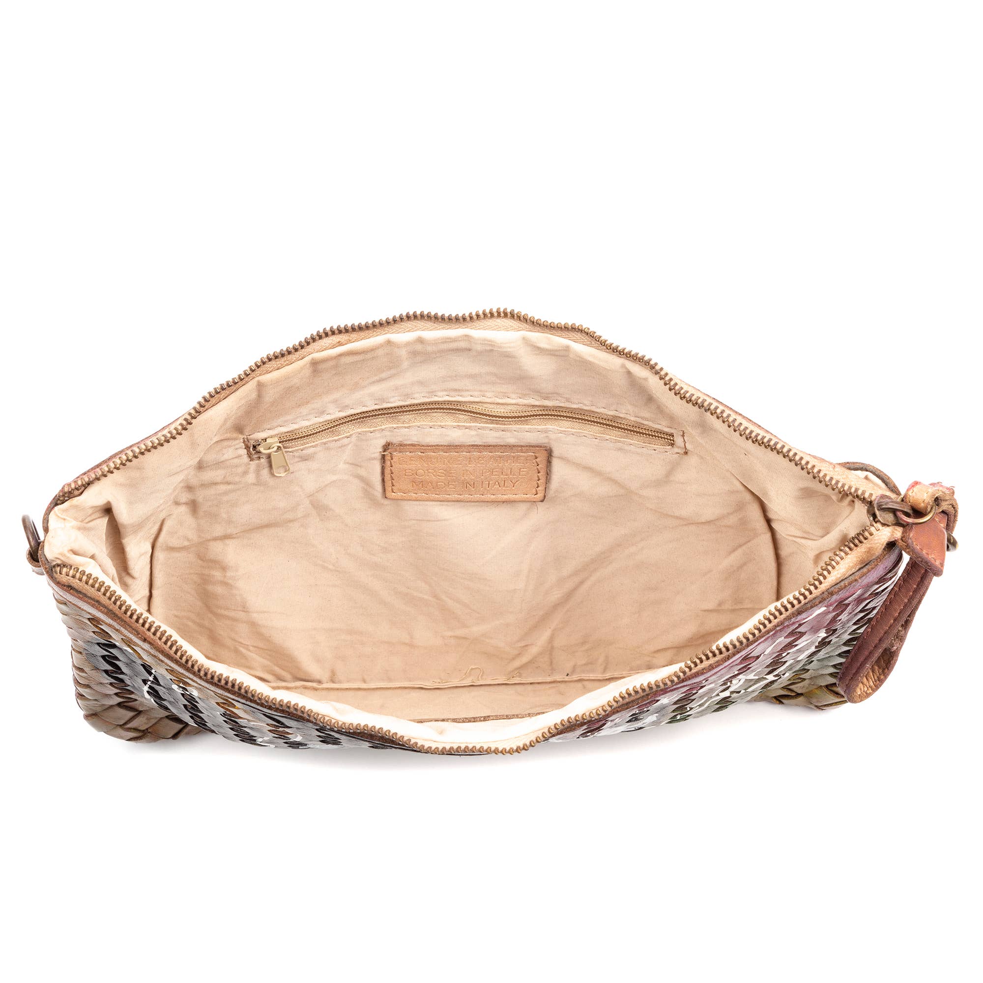 Flerfärgad Antignano axelväska. Äkta Sauvage-flätat läder för wholesale på Faire4