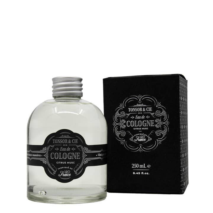 Tonsor & Cie. - Wholesale Cologne Spray - Tonsor & Cie - Eau de Cologne 250 ml - Parfum Citrus Musc - Rafraîchit et Parfume Toute la Journée - Style Vintage Élégant - Produit Naturel - Formulée et Fabriquée en France1