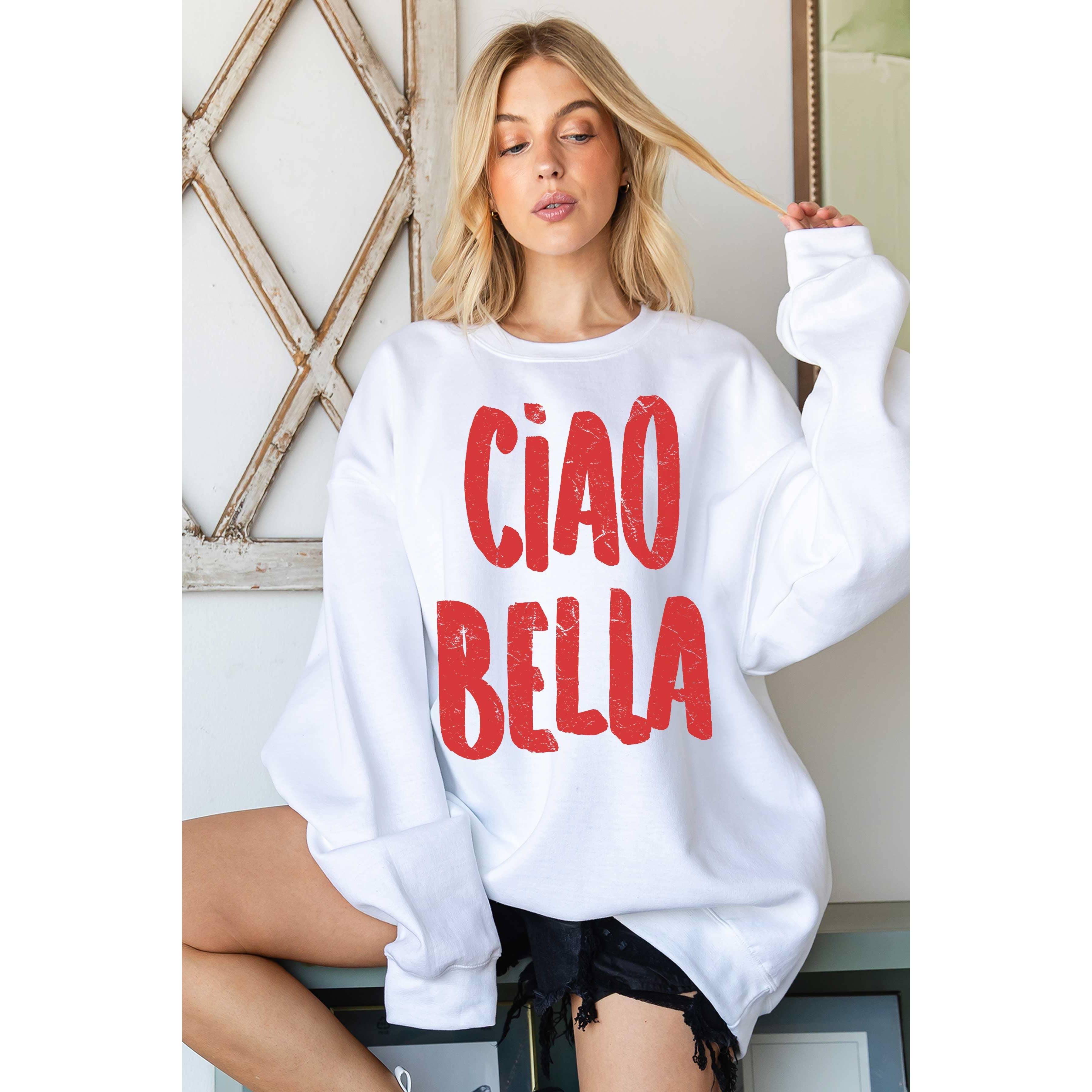 BLUME & CO. - Wholesale Graphic Sweatshirt - Women's - CIAO BELLA Oversized Graphic Sweatshirt1