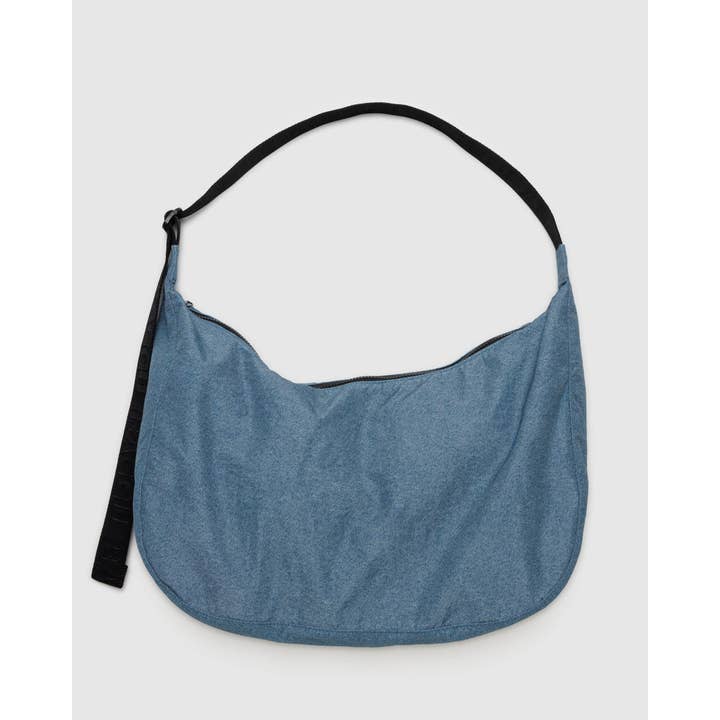 Digital Denim Large Crescent Bag for wholesale on Faire