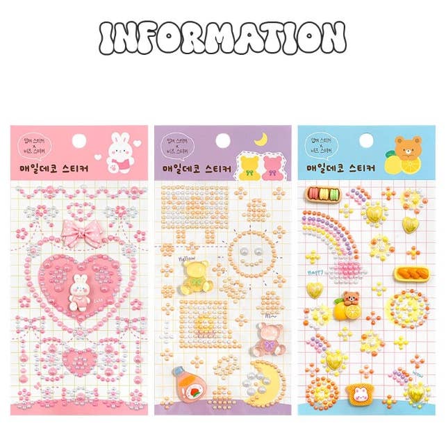 K-Wonderland – wholesale Sticker – Everyday 3D Epoxy Deco Stickers– Cute Jelly Bead Style6