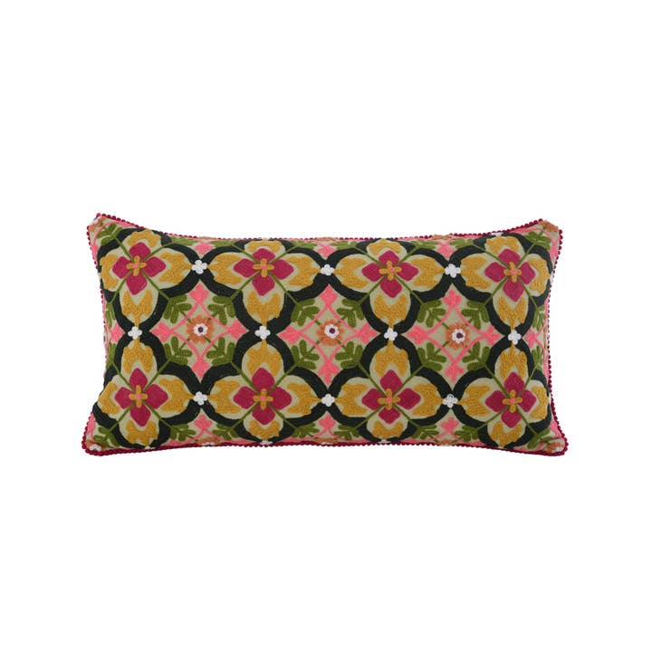 Karma Living - Wholesale Lumbar Pillow - Set of 2 Geometric Grey Canvas Pillows 12x24"1