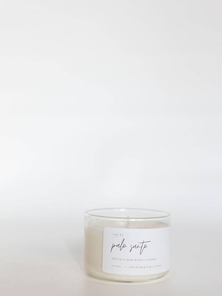 Palo Santo Classic 4oz Mini Candle for wholesale by Lacuna Creative Co