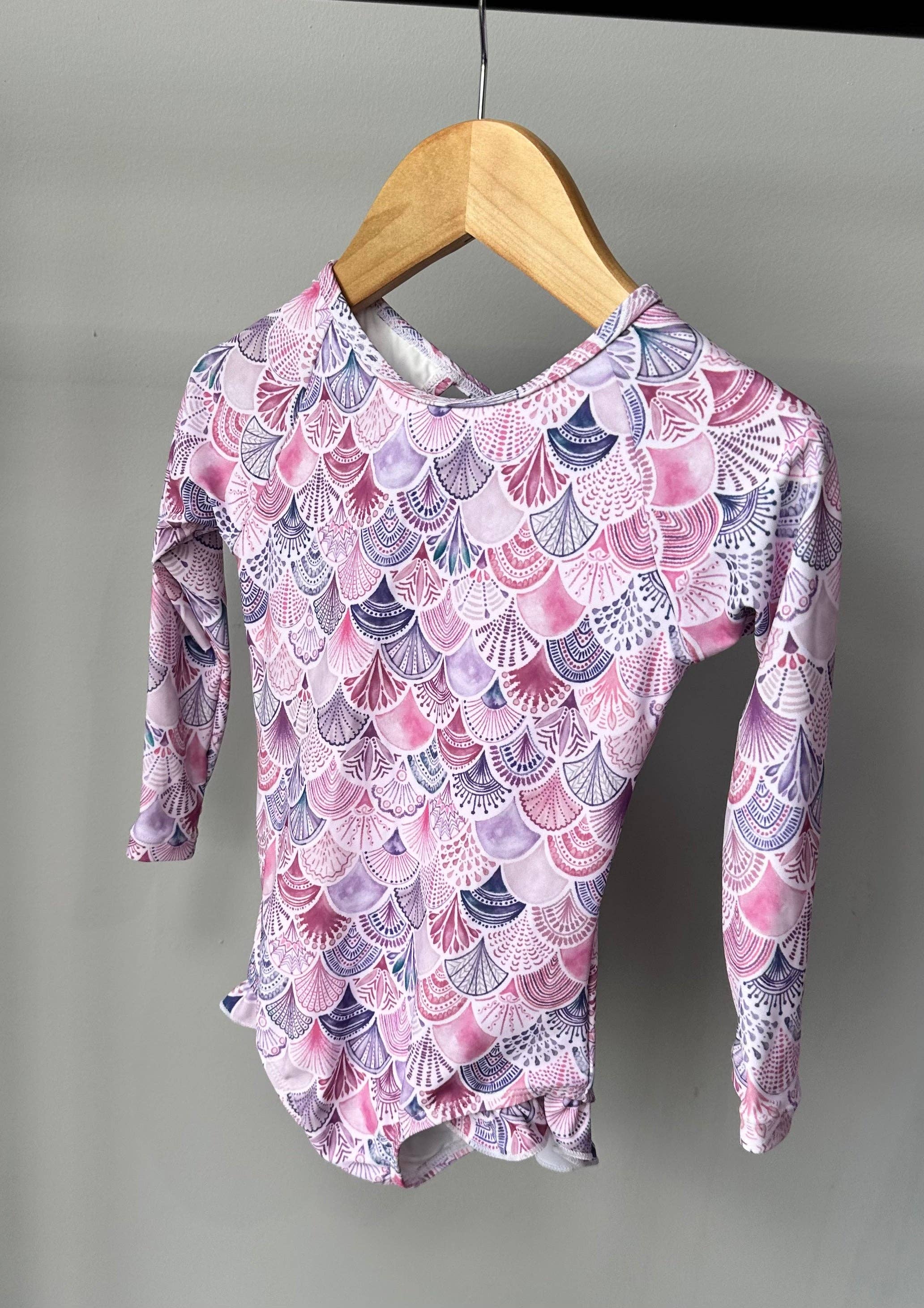 Current Tyed Clothing - Wholesale Rashguard - Kids - The "Sofia" Ruffle Rashguard Suit0