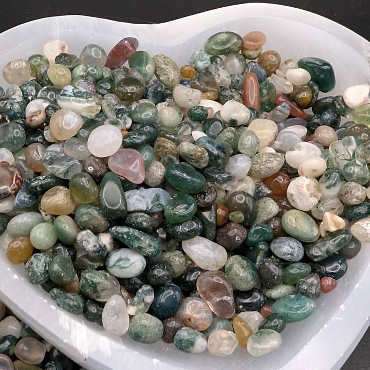 The Crystal Tabby - Wholesale Spiritual Stone/Crystal - Moss Agate Tumbled Chips2