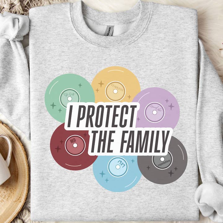 Nearly June Design Co - Wholesale Sweatshirt - Unisex - Taylor Inspired I Protect the Family Crewneck Sweatshirt 0