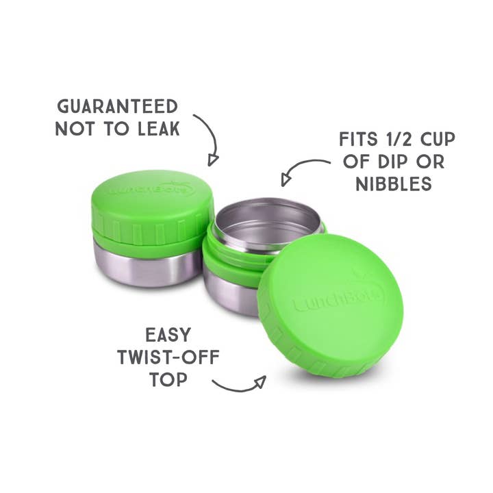 LunchBots 4.0 Oz. Round Container Set of 2 Green for wholesale by LunchBots