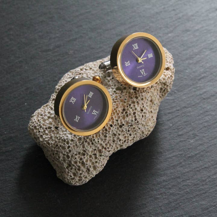 COOLMENCLUB - Vendita all'ingrosso Gemelli - Gemello per orologio in colore oro, polsino mobile con meccanismo