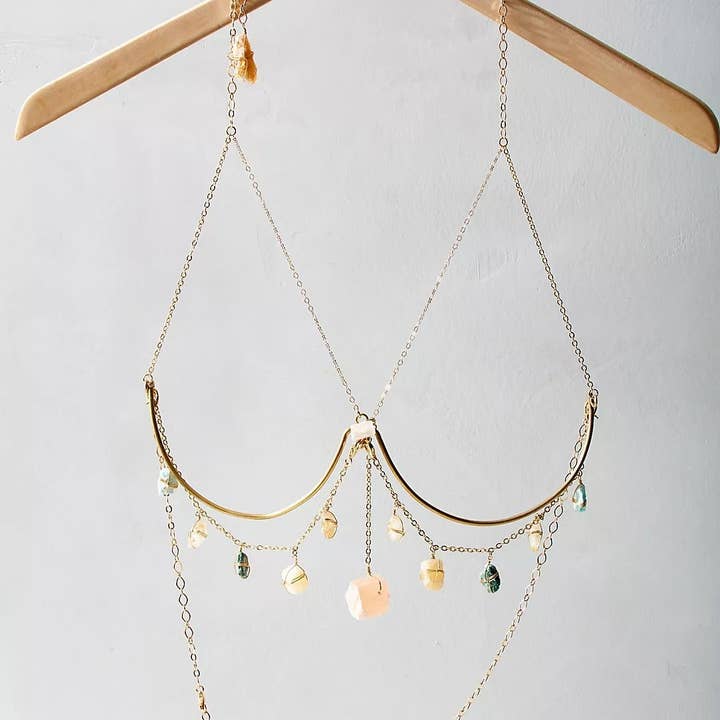 Ariana Ost - Wholesale Gezicht/lichaam ketting - Druipende Stenen Beha Korset Lichaamsjuweel1