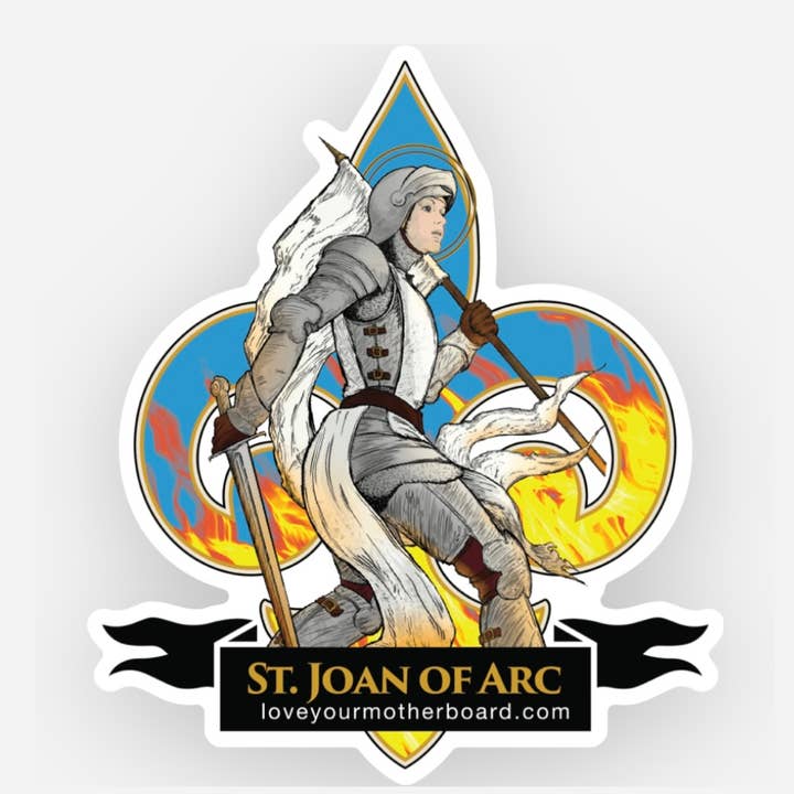 St. Joan of Arc Sticker Decal - NEW for wholesale by The Retro - a Full of Grace USA Company