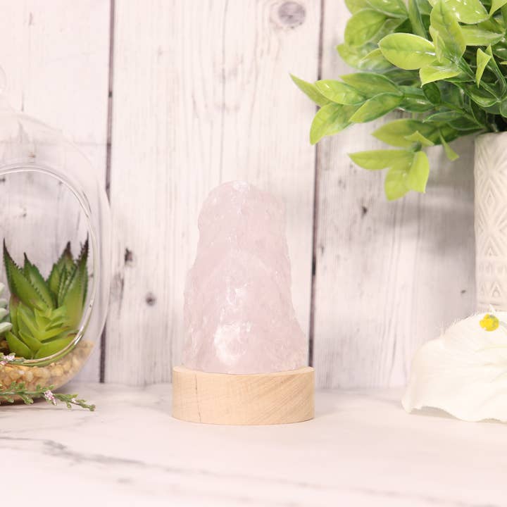 Natures Artifacts Inc - Wholesale Accent/Desk Lamp - Rose Quartz LED Lamp 11