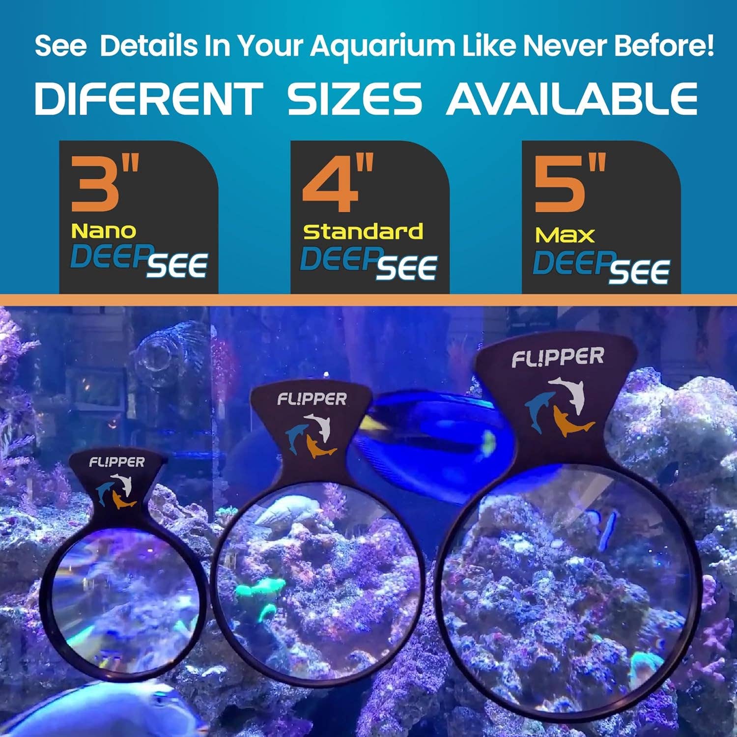 Flipper Aquarium Products – wholesale Magnifying glass – DeepSee Nano Magnified Magnetic Aquarium Viewer 3"7