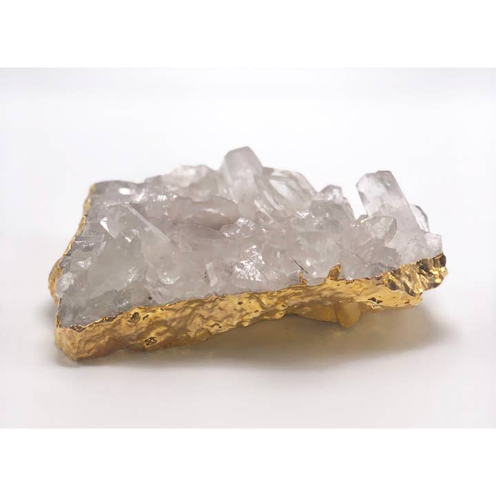 Quartz klynge lysestage med guld galvanisering for engroshandel hos Olympus Minerals Co