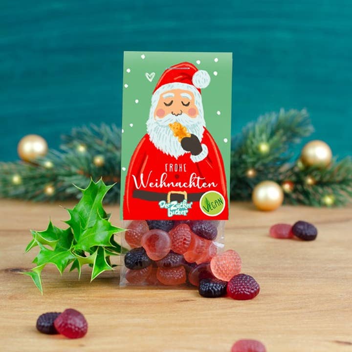Der Zuckerbäcker - Vendita all'ingrosso Caramelle gommose - Borsa per snack vegana Merry Christmas Fruit Gum